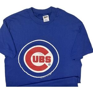 Vintage Chicago Cubs Tee Shirt Sz M Trench MLB Baseball Blue 80s Single Stitch